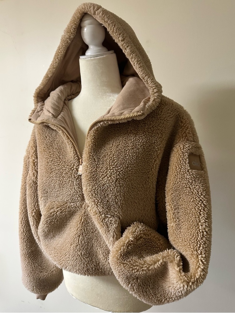 ALO Yoga Sherpa Hoodie in Light Taupe